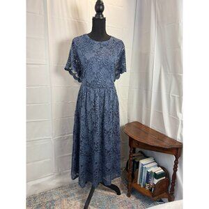Torrid Midi Lace Fit And Flare Dress - Blue - Like New!